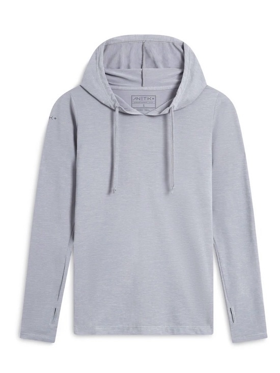 Anetik Tops - Anetik Breeze Tech Hoody Alloy Heathered Long Sleeve Hoody XS $75 UPF30